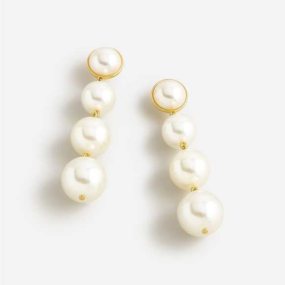 J.Crew-Pearl drop earrings-brand new with tags - Picture 1 of 4